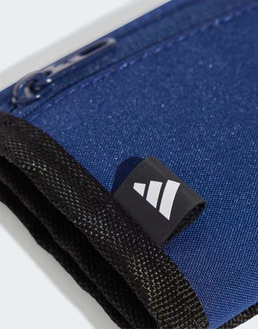 adidas - Portafoglio blu scuro e bianco con logo lineare, 3 di 3