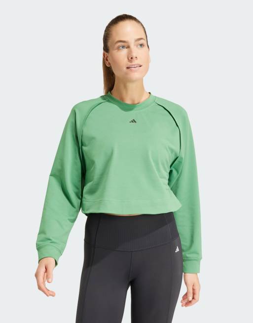 adidas Power Sweatshirt met verborgen racerback en overlay bedekking in groen