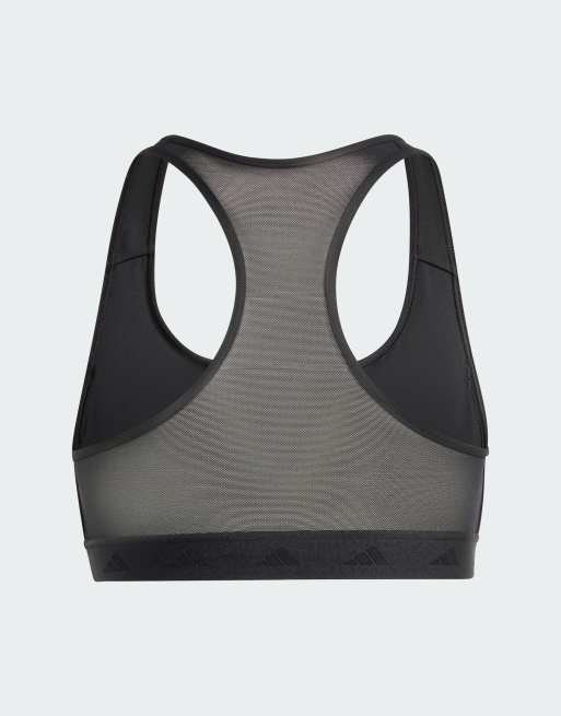 adidas - Powerreact Hyperglam - Reggiseno sportivo da allenamento a sostegno medio nero, 2 di 4