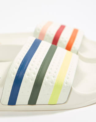 adidas pride adilette slider sandals in white