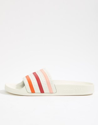 adidas pride adilette slider sandals in white