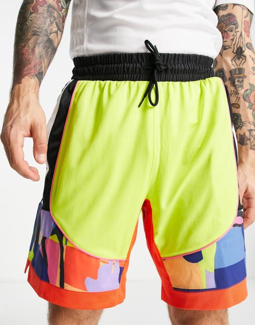 adidas pride badge of sport basketball shorts in yellow ASOS