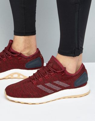 Adidas pure boost sneakers in burgundy ba8895 | ASOS