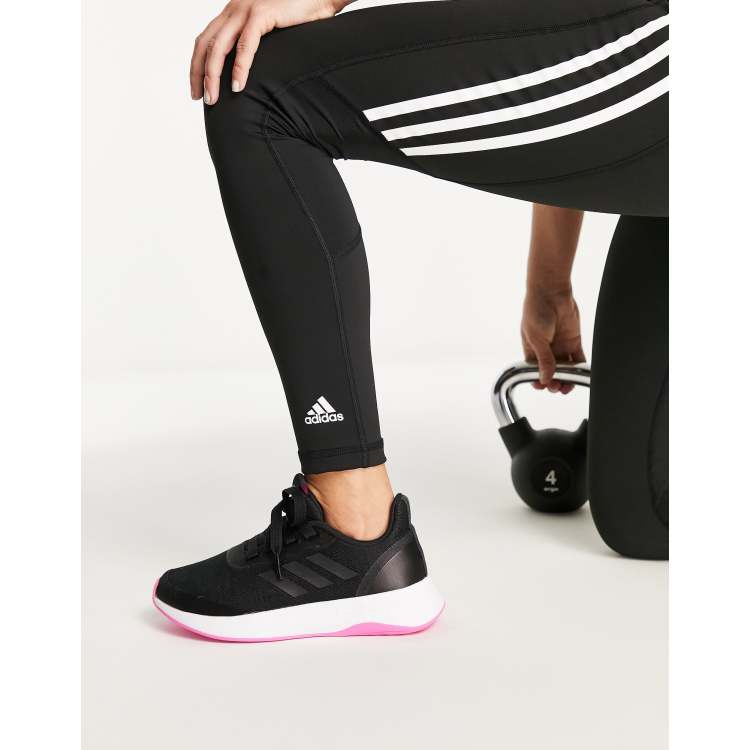 adidas QT racer sport trainers in black ASOS