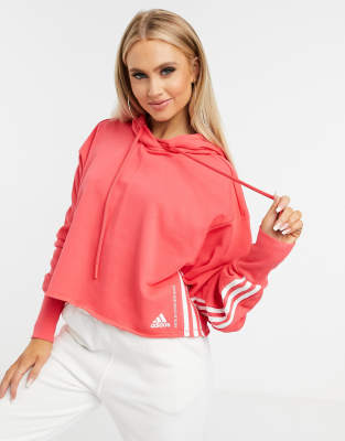 adidas core pink hoodie