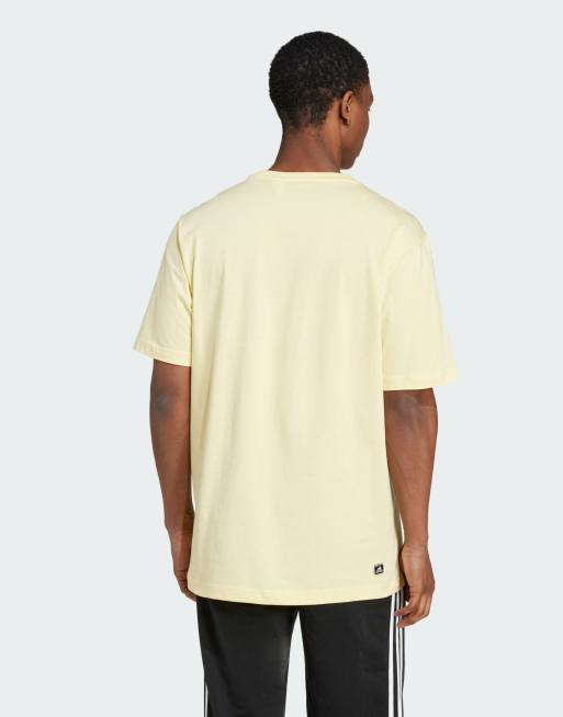 adidas - Remoji - T-shirt imprimé avec poche - Jaune pâle, 3 de 4