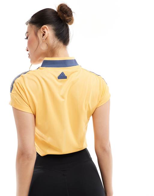 adidas Retro Football crop top in yellow, 4 of 4
