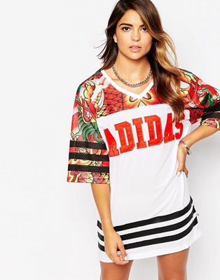 adidas Rita Ora - Vestito T-shirt con stampa di drago | ASOS