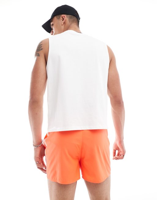 adidas – Rote Badeshorts mit 3 Streifen, 2 von 5