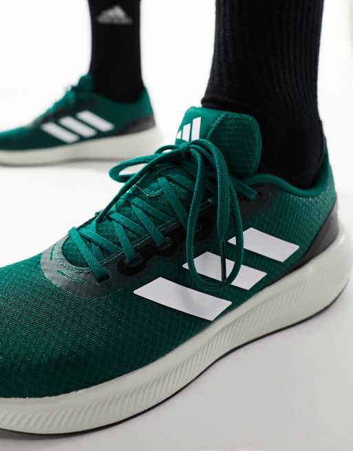 adidas – Runfalcon 3.0 – Mörkgröna och vita löparskor, 5 av 5