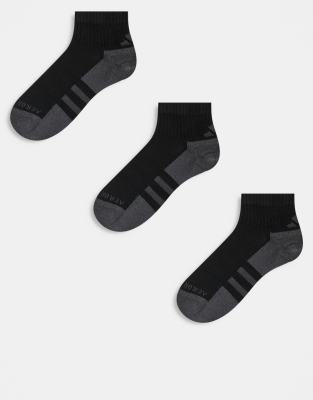 adidas performance adidas Running 3 pack ankle socks in black