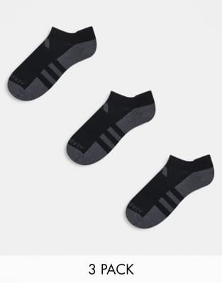 adidas performance adidas Running 3 pack ankle socks in black