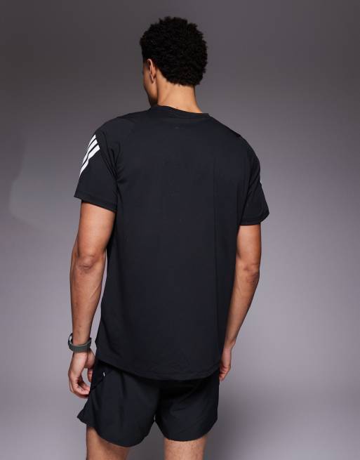 adidas Running - 365 - T-shirt nera con 3 strisce sulle braccia, 3 di 5