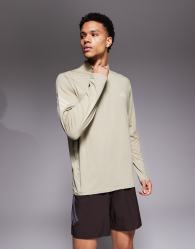 adidas Running adi365 1/4 zip top in khaki