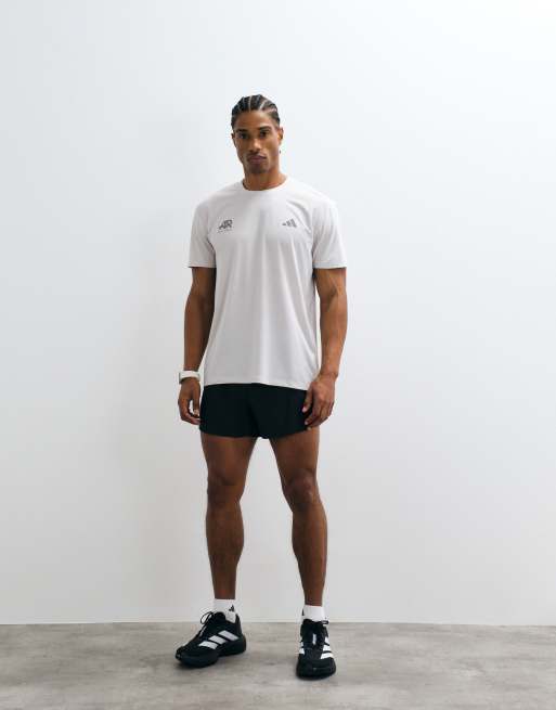 adidas Running adi365 AR T-Shirt mit Rückenprint in Grau und Pink, 2 von 5