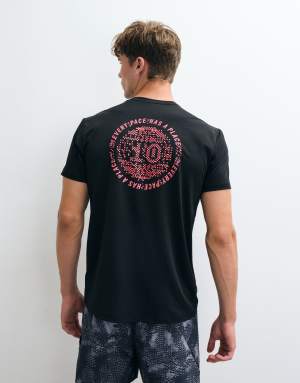 adidas Running adi365 AR t-shirt with back print in black and pink