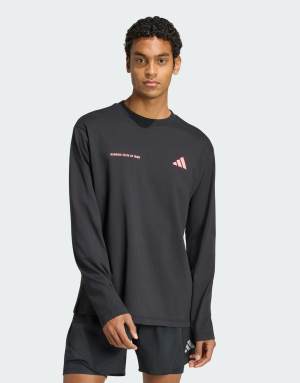 adidas Running adi365 community culture long sleeve shirt in black