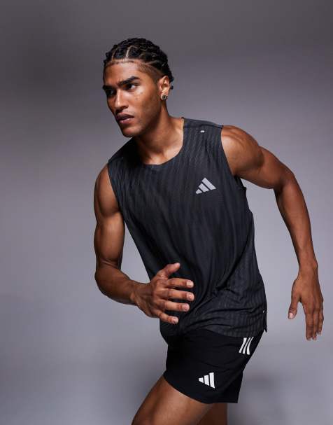 adidas Running adi365 vest in black print