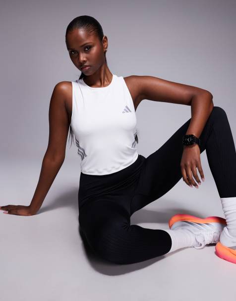 adidas Running - Adi365 - Hvid tanktop med tre striber - view 1