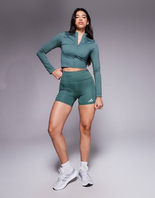 adidas Running adi365 leggings 5"" shorts in dark turquoise, 4 di 5