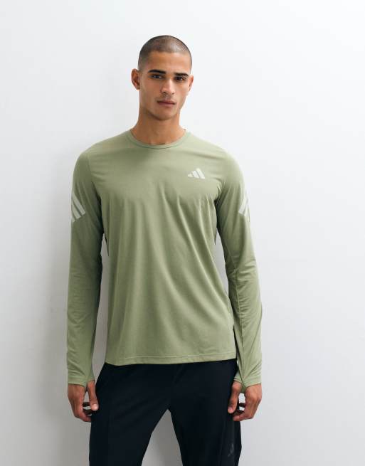 adidas Running adi365 long sleeve top in khaki, 2 of 5