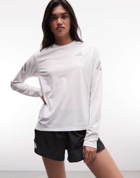 adidas Running adi365 long sleeve top with three stripes in white - view 1