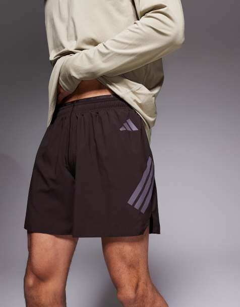 adidas Running adi365 shorts with reflective 3 stripes in brown - view 1