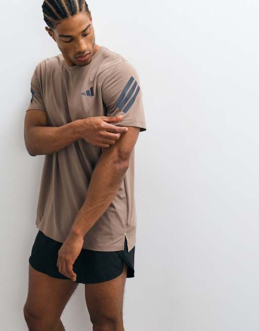 adidas Running adi365 T-shirt in kaki bruin, 4 van 5