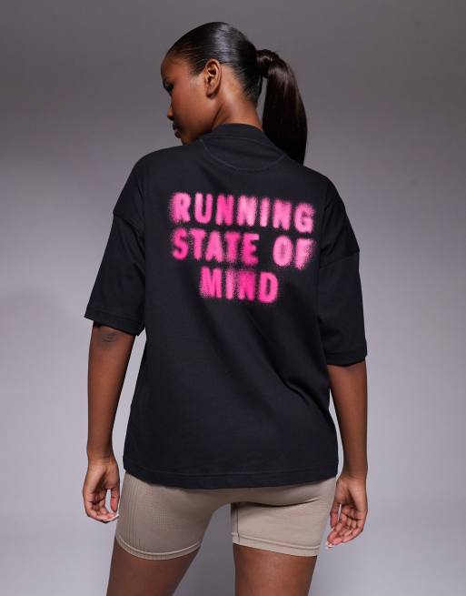 adidas Running - Adi365 - T-shirt nera e rosa con stampa sul retro, 4 di 4