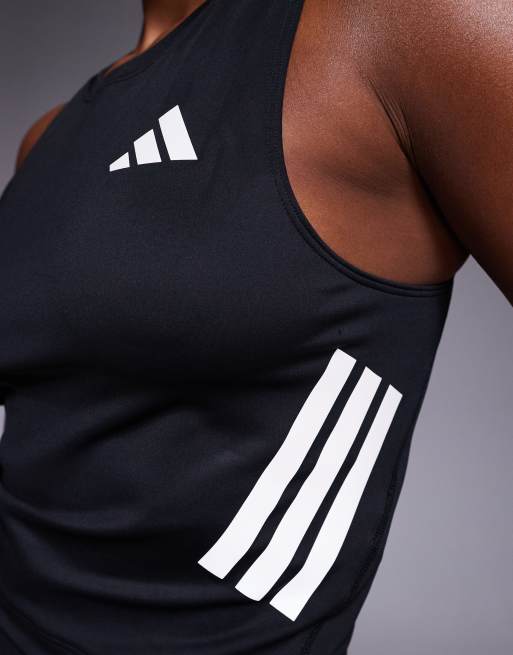 adidas Running – Adi365 – Tanktop in Schwarz mit den drei Streifen, 3 von 4
