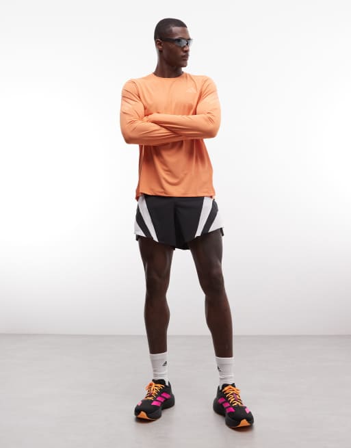 adidas Running - Adi365 Top a maniche lunghe arancione crepuscolare, 2 di 5