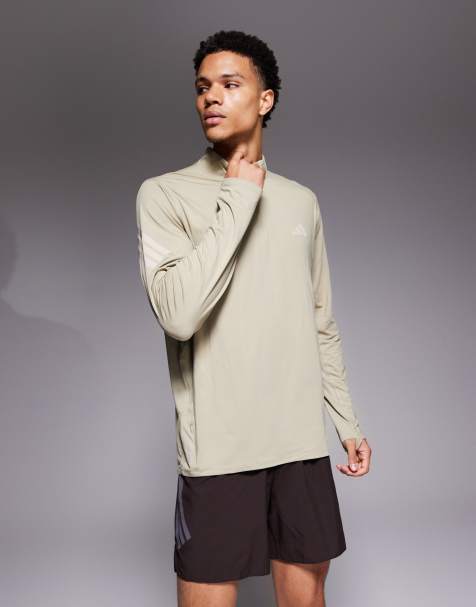 adidas Running – adi365 – Top do biegania z zamkiem pod szyją w kolorze khaki - view 1