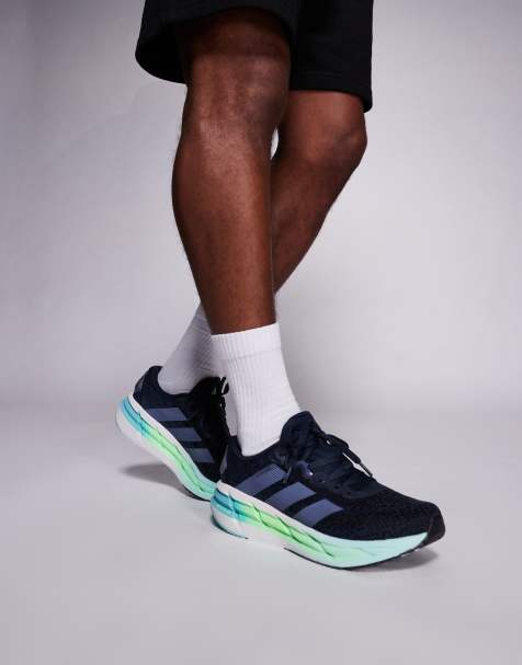 adidas Running Adistar 4 trainers in navy and green - view 1