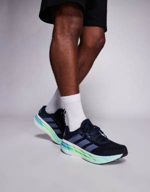 adidas Running Adistar 4 trainers in navy and green
