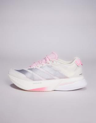Adidas Running - Adizero Boston 13 - Baskets - Blanc et rose 43 1/3