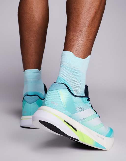 adidas Running Adizero Boston 13 in blue and white ASOS