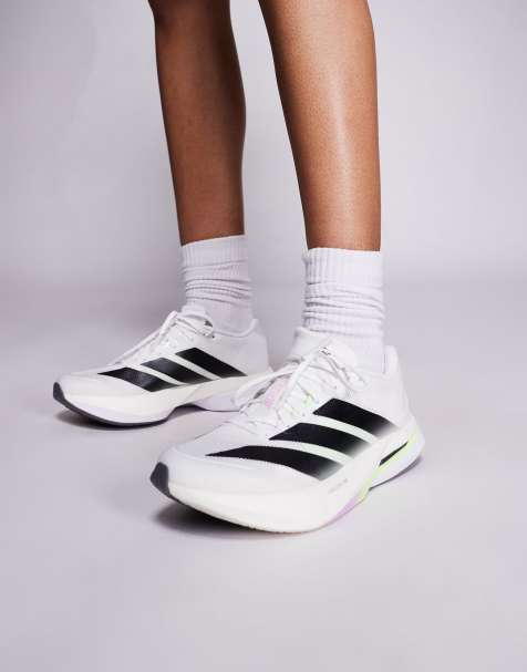 adidas Running Adizero Boston 13 in white and black - view 1