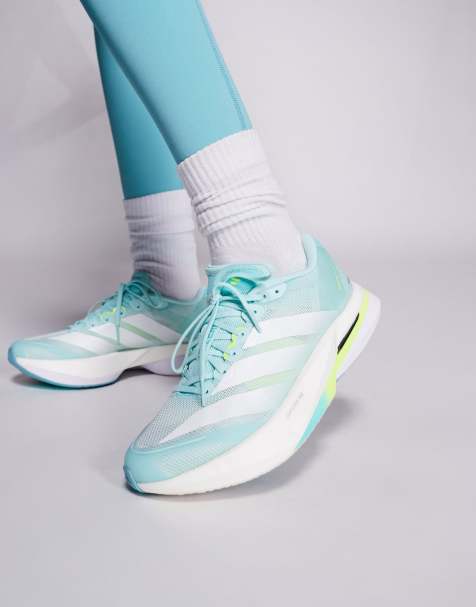 adidas Running Adizero Boston 13 trainers in blue and yellow - view 1