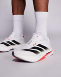[adidas performance] adidas Running Adizero Boston 13 trainers in white black and red 39 1/3 Ftwr white/core black