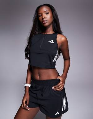 adidas Running Adizero crop top in black