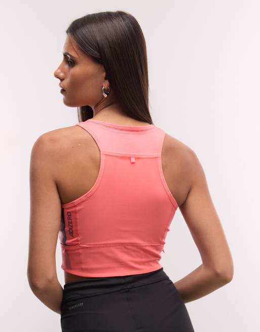 adidas Running Adizero crop top med dragkedja i korallrosa, 4 av 4