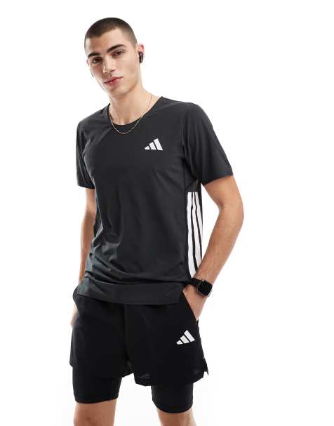 adidas Running Adizero tee in black