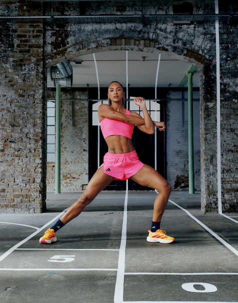 adidas Running Adizero Essentials crop top in pink - view 1