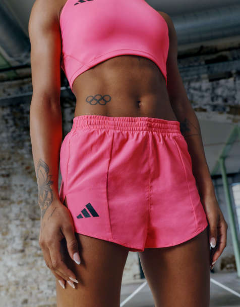 adidas Running - Adizero Essentials - Lyserøde shorts - view 1