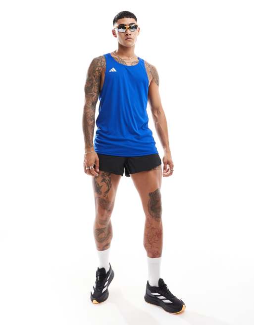  adidas Running Adizero Essentials singlet in blue