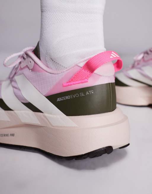adidas Running - Adizero EVO SL ATR - Lyserøde sneakers med hvide striber, 5 af 5