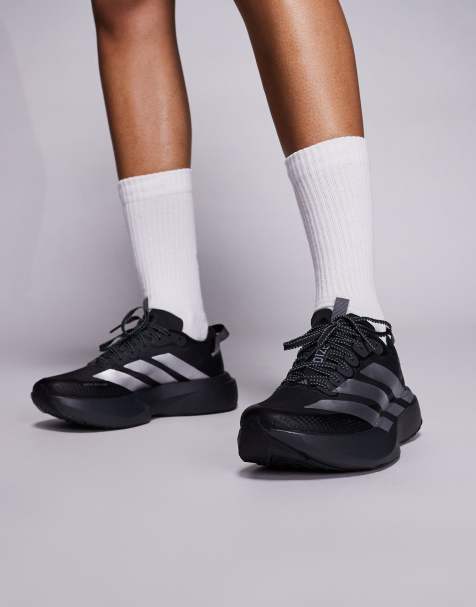 adidas Running Adizero EVO SL ATR trainers in black and reflective silver - view 1