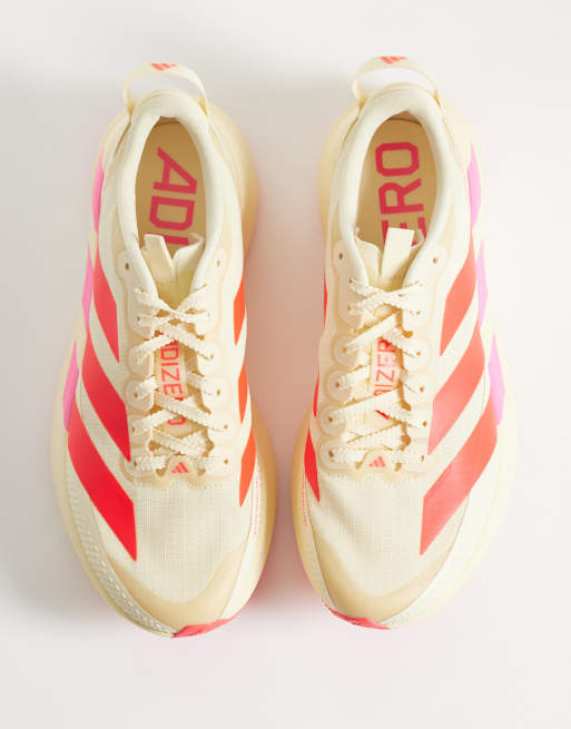 adidas Running Adizero EVO SL ATR trainers in cream and red, 2 of 5