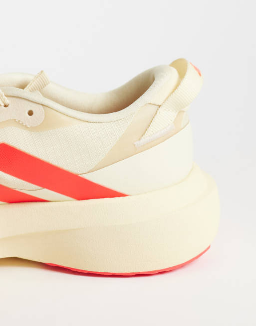 adidas Running Adizero EVO SL ATR trainers in cream and red, 5 of 5