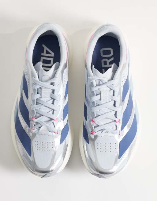 adidas Running Adizero EVO SL EXO trainers in grey and pink, 2 of 5